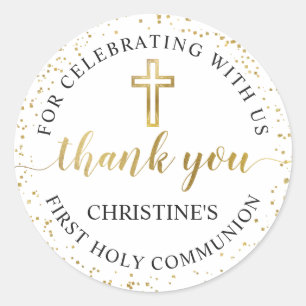 Elegant Gold Glitter First Community Hartelijk dan Ronde Sticker