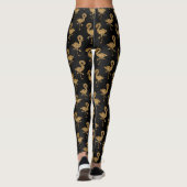 Elegant Gold Glitter Flamingo Exotic Pattern Glam Leggings (Achterkant)
