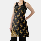 Elegant Gold Glitter Flamingo patroon Monogramed Schort (Insitu)