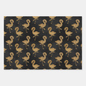 Elegant Gold Glitter Flamingo patroon Sparkle Glam Inpakpapier Vel (Voorkant)