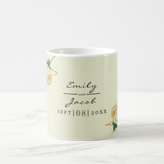 Elegant Gold Glitter Geometric Yellow Florence Wed Koffiemok (Center)