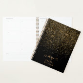 Elegant Gold Glitter Glam Monogram Naam Planner (Display)