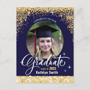 Elegant Gold Glitter Graduter Party Invitation Briefkaart