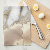 Elegant Gold Glitter Grey Marble Theedoek (Quarter Fold)
