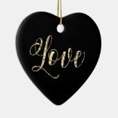 *~* Elegant Gold Glitter Heart Love Ornament (Rechts)