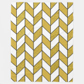 Elegant Gold Glitter Herringbone Chevron Pattern Fleece Deken (Voorkant)