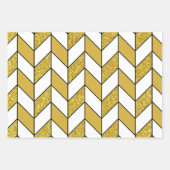 Elegant Gold Glitter Herringbone Chevron Pattern Inpakpapier Vel (Voorkant 3)