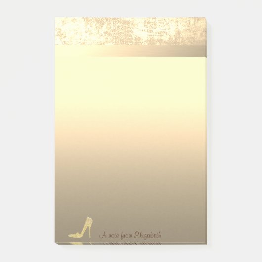 Elegant Gold Glitter High Hiel - Gepersonaliseerd Post-it® Notes (Voorkant)