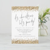 Elegant Gold Glitter: kerstfeest Kaart (Staand voorkant)
