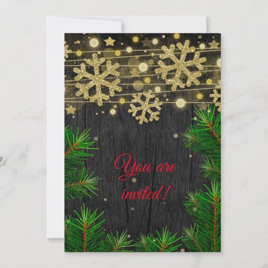 Elegant Gold Glitter-kerstfeestdag Kaart (Achterkant)