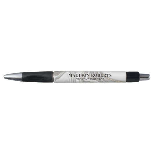 Elegant gold glitter marmer name pen (Voorkant)