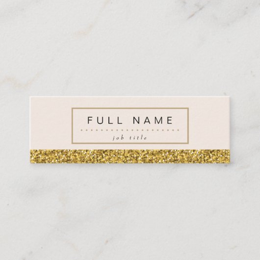 Elegant Gold Glitter Mini Visitekaartjes (Voorkant)