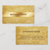 Elegant Gold Glitter Modern Chic Visitekaartje (Voorkant / Achterkant)