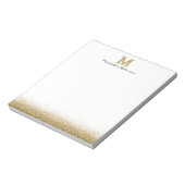 Elegant Gold Glitter Monogram Blocnote (Gedraaid)