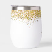 Elegant Gold Glitter Monogram Naam (Rechts)