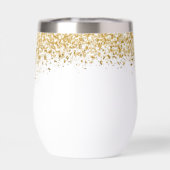 Elegant Gold Glitter Monogram Naam (Achterkant)