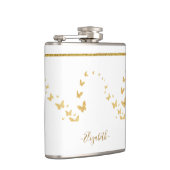 Elegant Gold Glitter Monogram Naam Heupfles (Rechts)