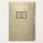 Elegant Gold Glitter Monogram Naam Planner (Achterkant)