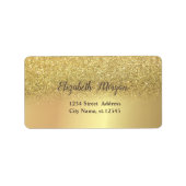 Elegant Gold Glitter Ombre Bokeh Etiket (Voorkant)