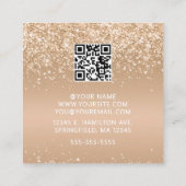 Elegant Gold Glitter Photo QR Code Vierkante Visitekaartje (Achterkant)