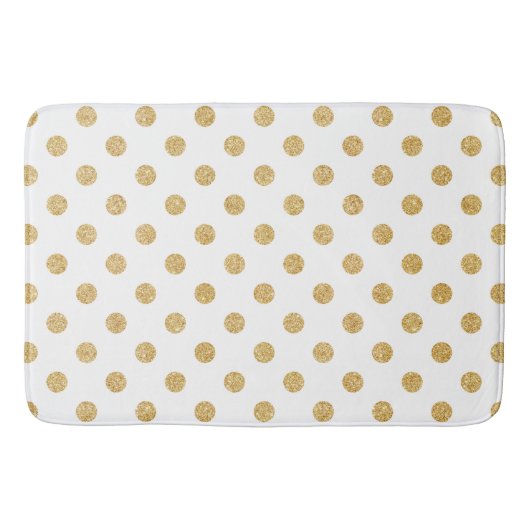 Elegant Gold Glitter Polka Dots Pattern Badmat (Voorkant)