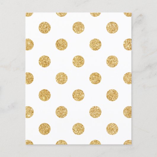 Elegant Gold Glitter Polka Dots Pattern Flyer (Voorkant)