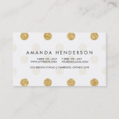 Elegant Gold Glitter Polka Dots Pattern Visitekaartje (Achterkant)