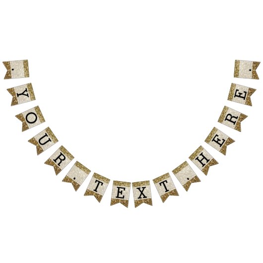 Elegant Gold Glitter Printing Wedding Vlaggetjes (Alle)