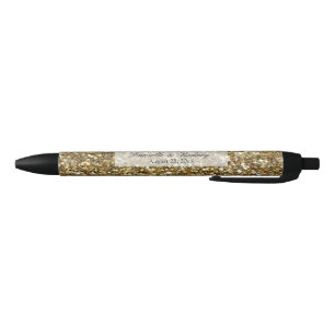 Elegant Gold Glitter Printing Wedding Zwarte Inkt Pen