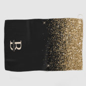 Elegant Gold Glitter Pro Monogramed Moederdag Golfhanddoek (Horizontaal)