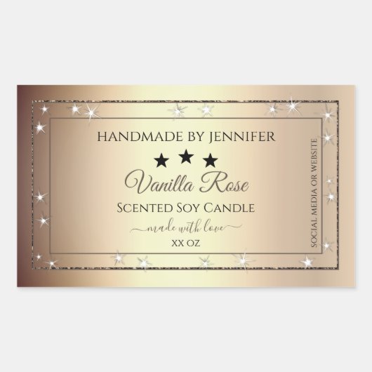 Elegant Gold Glitter Product Packaging Labels (Voorkant)