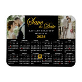 Elegant Gold Glitter Script 2 Foto Opslaan van de  Magneet (Horizontaal)