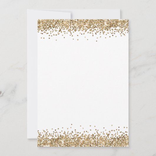 Elegant Gold Glitter Script New Yeve Party Kaart (Achterkant)