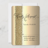 Elegant Gold Glitter Script RSVP Kaart (Voorkant)