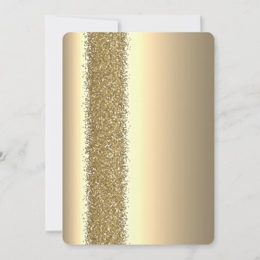 Elegant Gold Glitter Script RSVP Kaart (Achterkant)