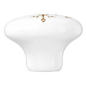 Elegant Gold Glitter Snowflake kerstfeestdag Keramische Knop (Zijkant)