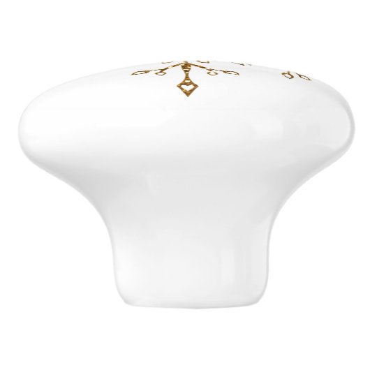 Elegant Gold Glitter Snowflake kerstfeestdag Keramische Knop (Zijkant)