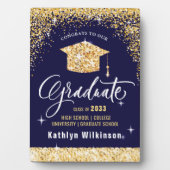Elegant Gold Glitter Sparging Afstuderen Keepslag Fotoplaat (voorkant)