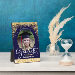 Elegant Gold Glitter Sparking Afstuderen Foto Fotoplaat