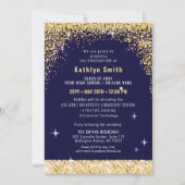 Elegant Gold Glitter Sparking Photo Afstuderen Aankondiging (Achterkant)