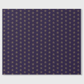 Elegant Gold Glitter Stars Pattern on Navy Blue Cadeaupapier (Vlak)