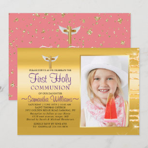Elegant Gold Glitter stuurt foto's voor het eerst Kaart