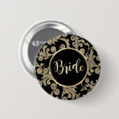 Elegant Gold Glitter Swirls Ronde Button 5,7 Cm (Voorkant /achterkant)