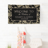 Elegant Gold Glitter Swirls Wedding Banner (Insitu)