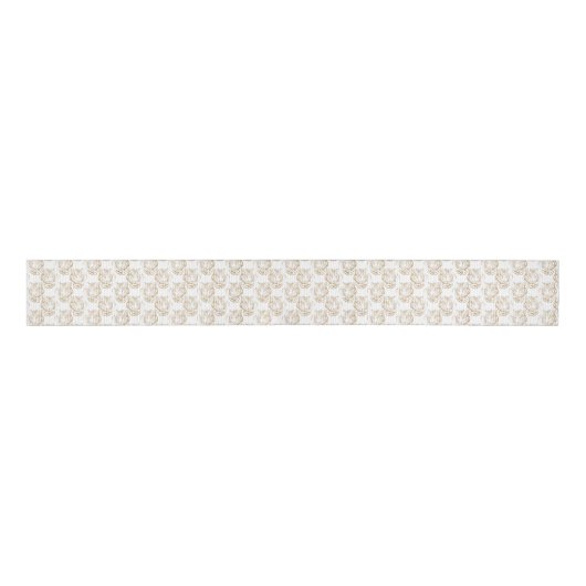 Elegant Gold Glitter Tiger Print White Design Grosgrain Lint (Voorkant)