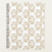 Elegant Gold Glitter Tiger — wit ontwerp afdrukken Planner (Voorkant)