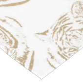 Elegant Gold Glitter Tiger — wit ontwerp afdrukken Tafelkleed (Gekanteld)