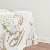 Elegant Gold Glitter Tiger — wit ontwerp afdrukken Tafelkleed (Voorbeeld)
