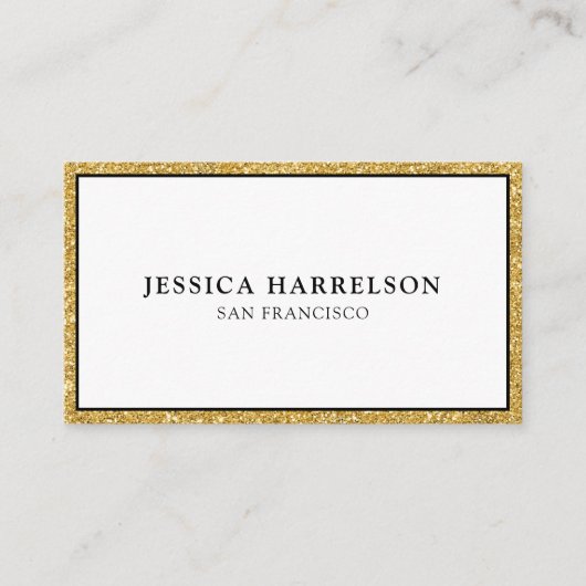 Elegant Gold Glitter Visitekaartje (Voorkant)