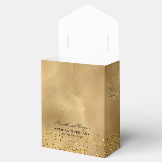Elegant Gold Glitter Wedding Jubileum Hartelijk da Bedankdoosjes (Geopend)